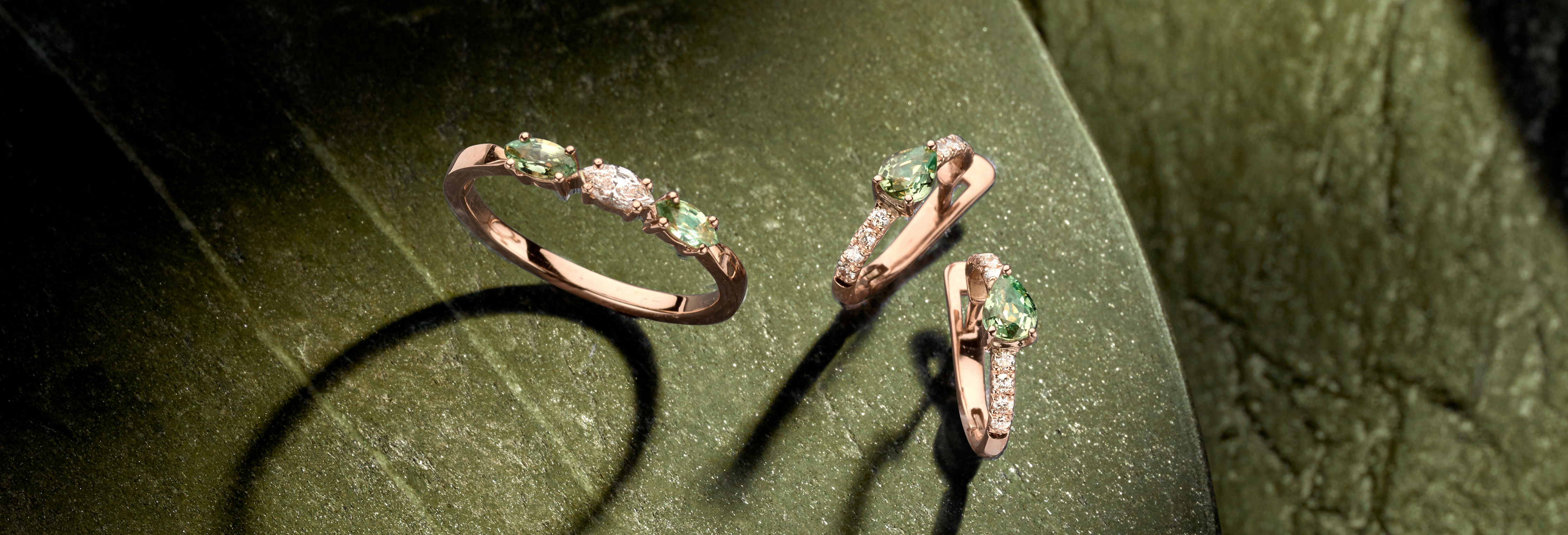 Full width banner with colored stones - gemstone collection