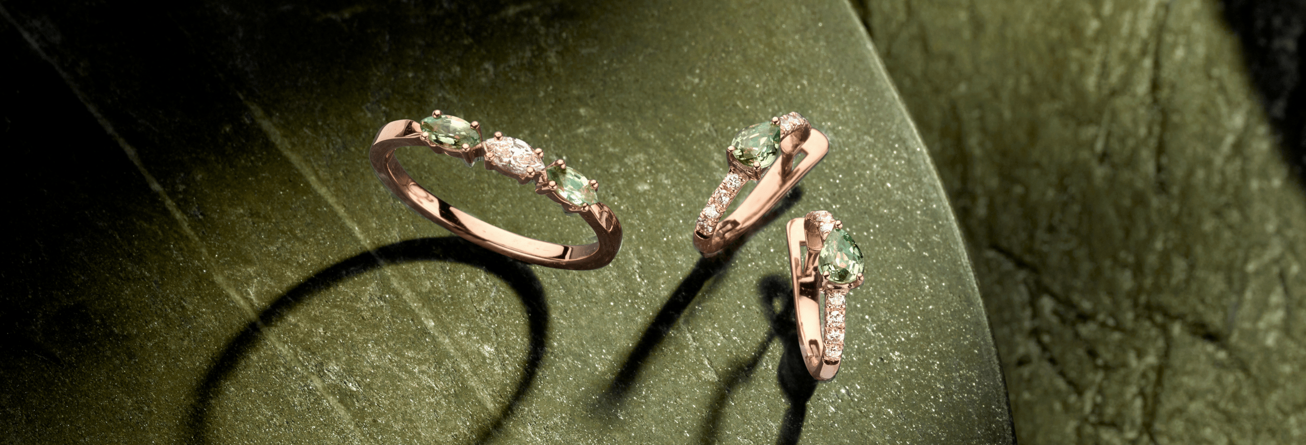 Full width banner with colored stones - gemstone collection